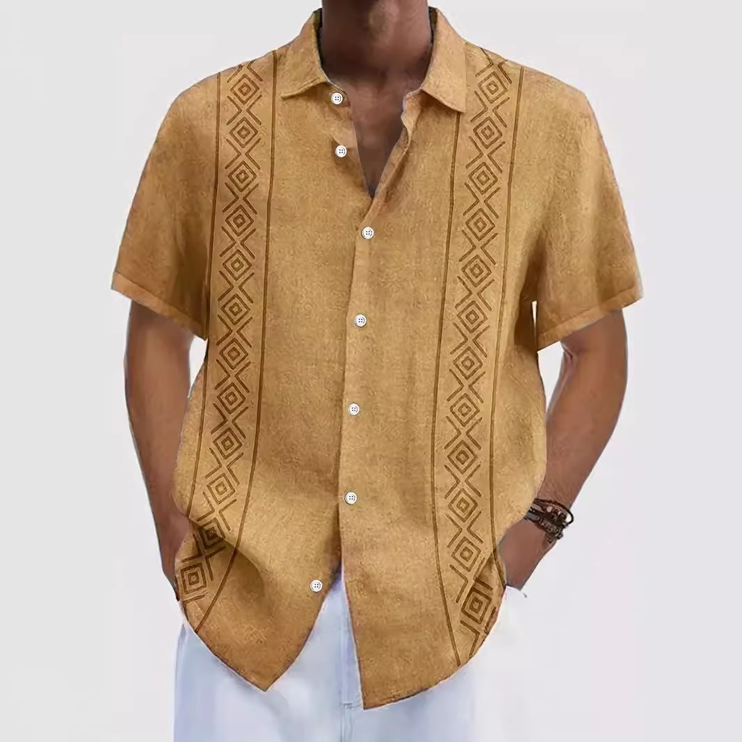 Simple Striped Element 3D Printing Stylish Cardigan Shirt — photo 6