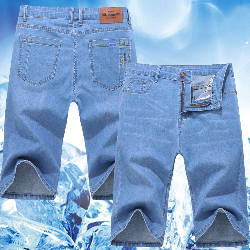 Thin Ice Silk Men's Stretch 7-quarter Denim Shorts — photo 4