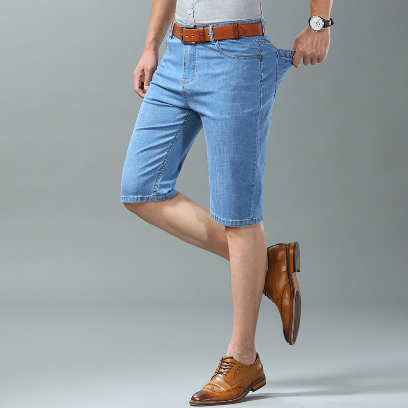 Thin Ice Silk Men's Stretch 7-quarter Denim Shorts — photo 3