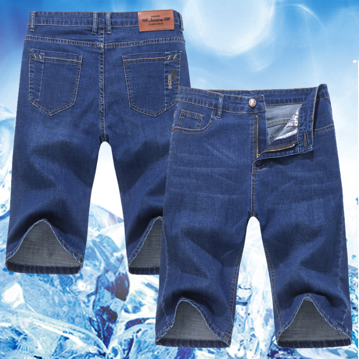 Thin Ice Silk Men's Stretch 7-quarter Denim Shorts — photo 6