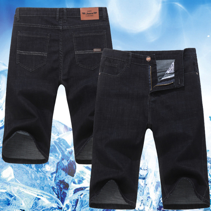Thin Ice Silk Men's Stretch 7-quarter Denim Shorts — photo 9