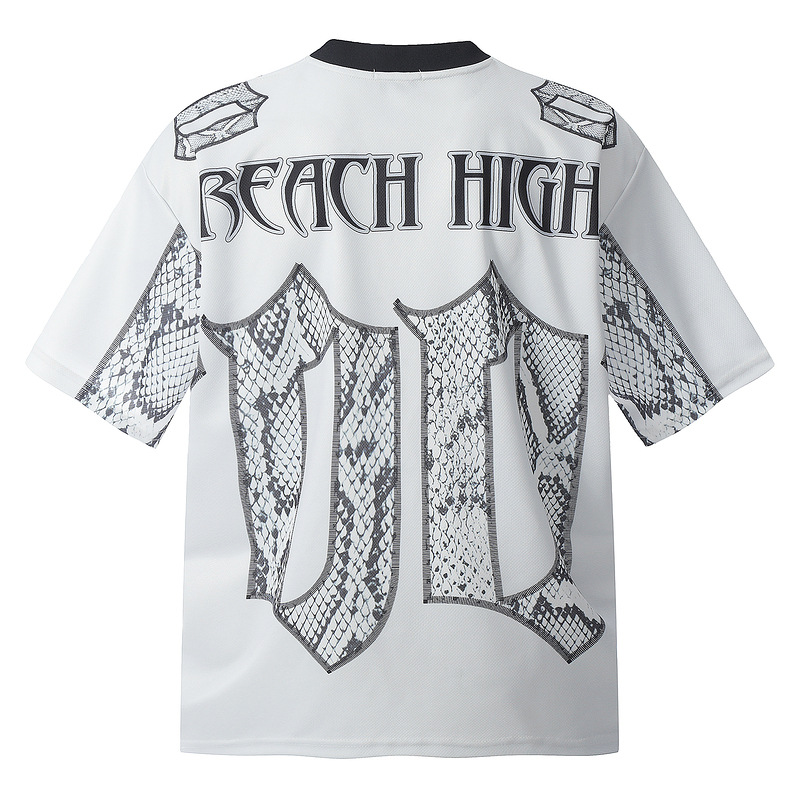 Snake Scale Design Mesh Jersey Short Sleeve T-shirt Loose — photo 6