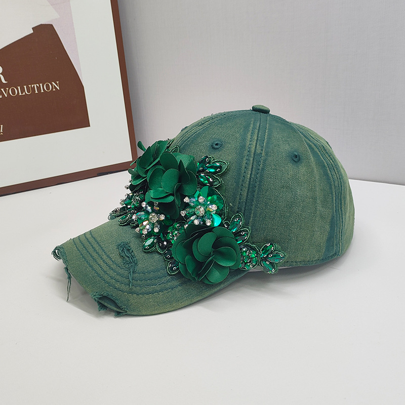 Fashion Colorful Sequin Rhinestones Sun Protection Light Luxury Peaked Cap — photo 3