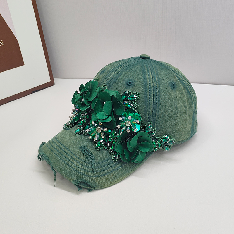 Fashion Colorful Sequin Rhinestones Sun Protection Light Luxury Peaked Cap — photo 5
