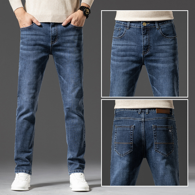 Affordable Luxury Denim Jeans For Men SpringAutumn  New Arrival High-End Stretch Business Style — photo 3