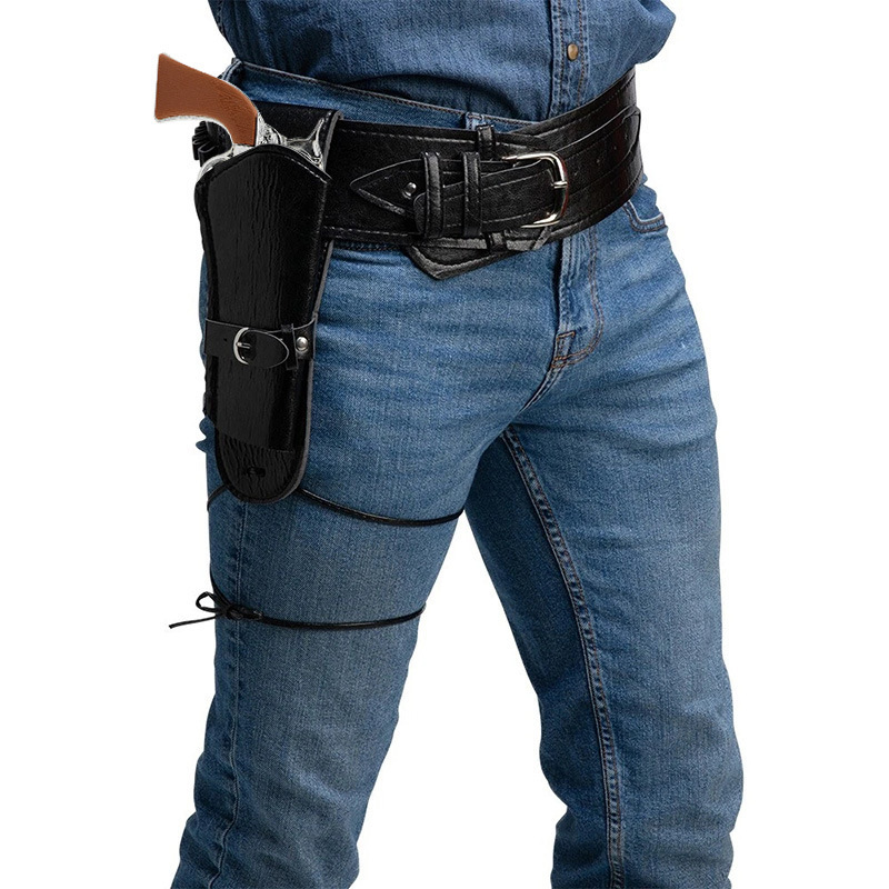 Medieval Retro Halloween Western Cowboy Waist Cinch Belt Double-gun Holster Cosplay Costume Accessory — photo 7