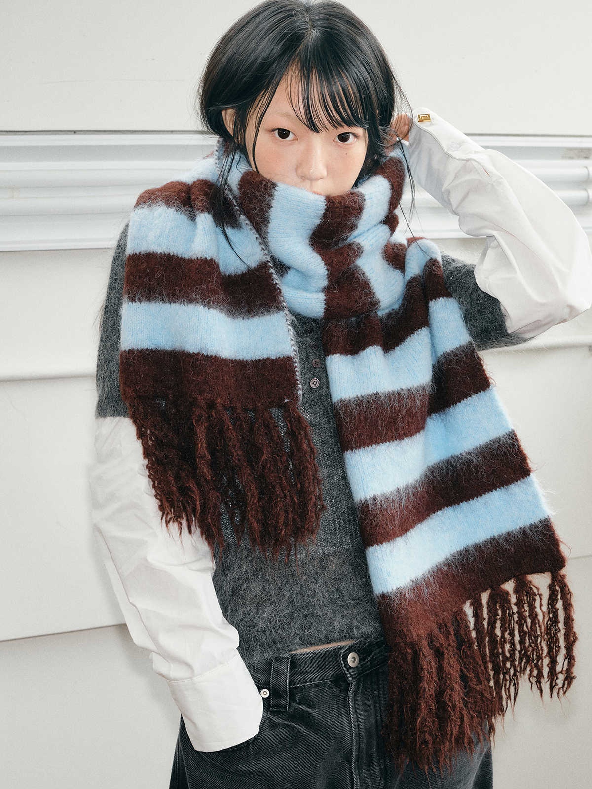 New Winter Warm Striped Scarf — photo 5