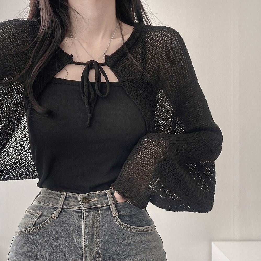 Ice-silk Short Shawl With Tie Belt — photo 9