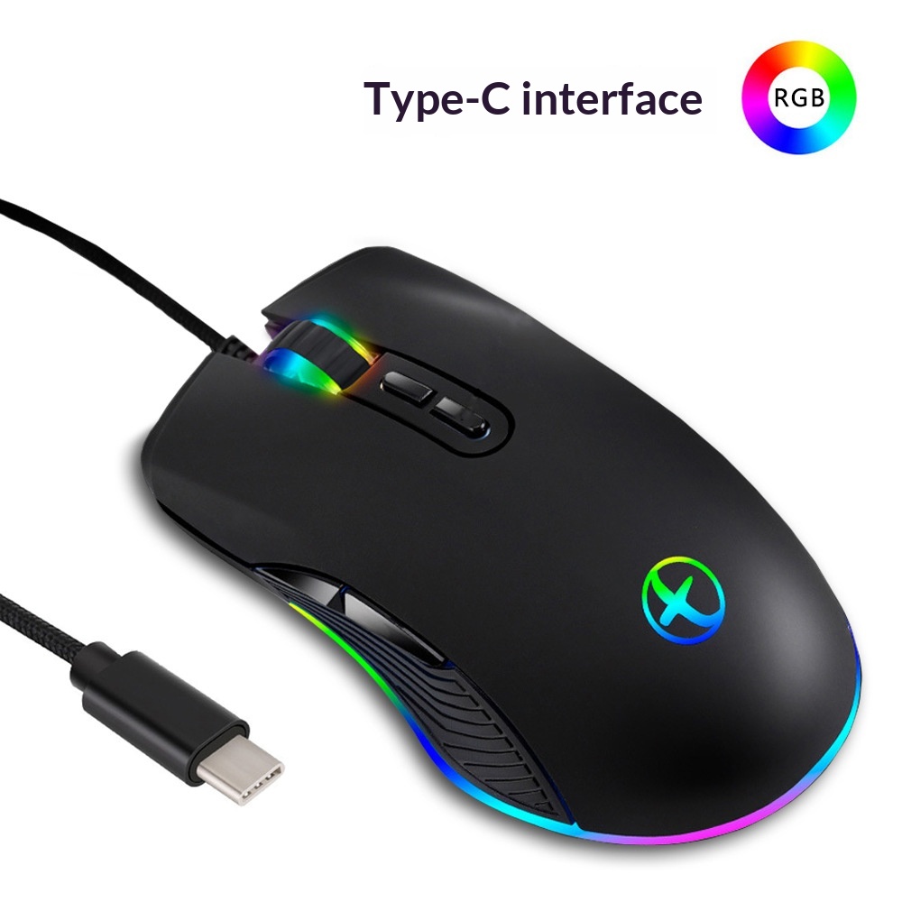 USB-C Wired Optical Mouse With RGB Colorful Lighting — photo 5
