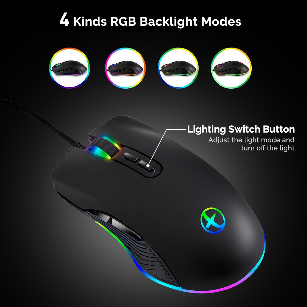 USB-C Wired Optical Mouse With RGB Colorful Lighting — photo 6