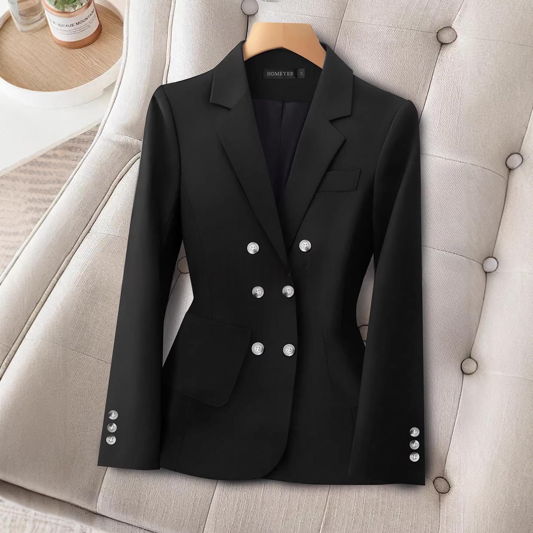 Multi-button Black Slim-fit Straight-shoulder Suit — photo 3