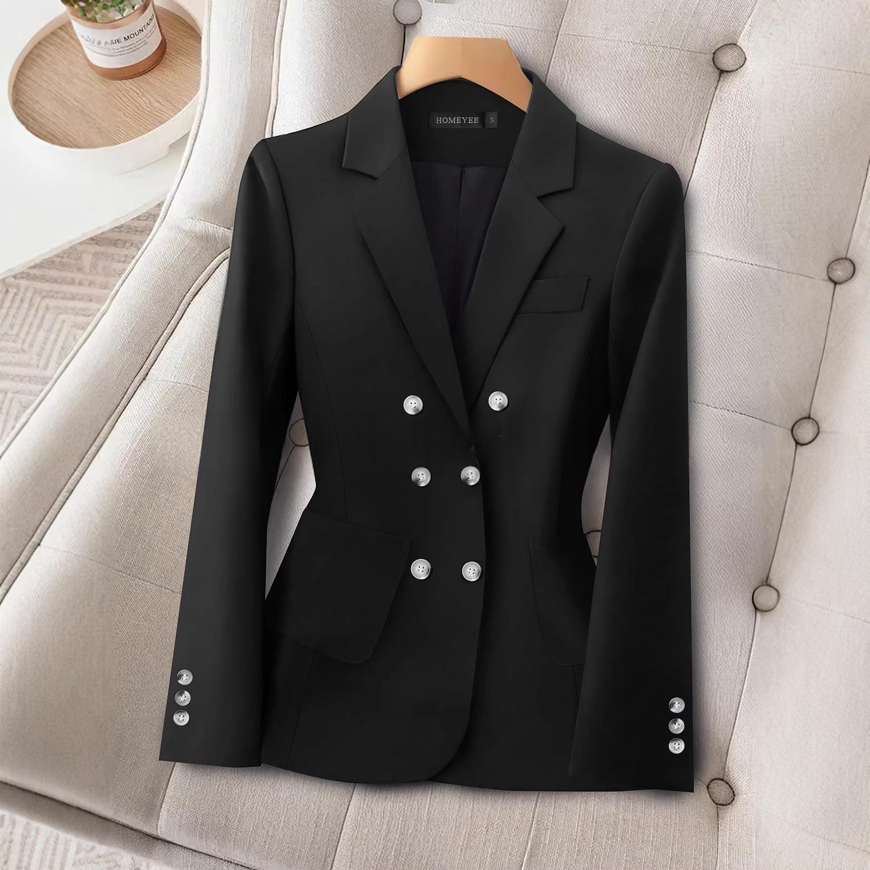 Multi-button Black Slim-fit Straight-shoulder Suit — photo 4