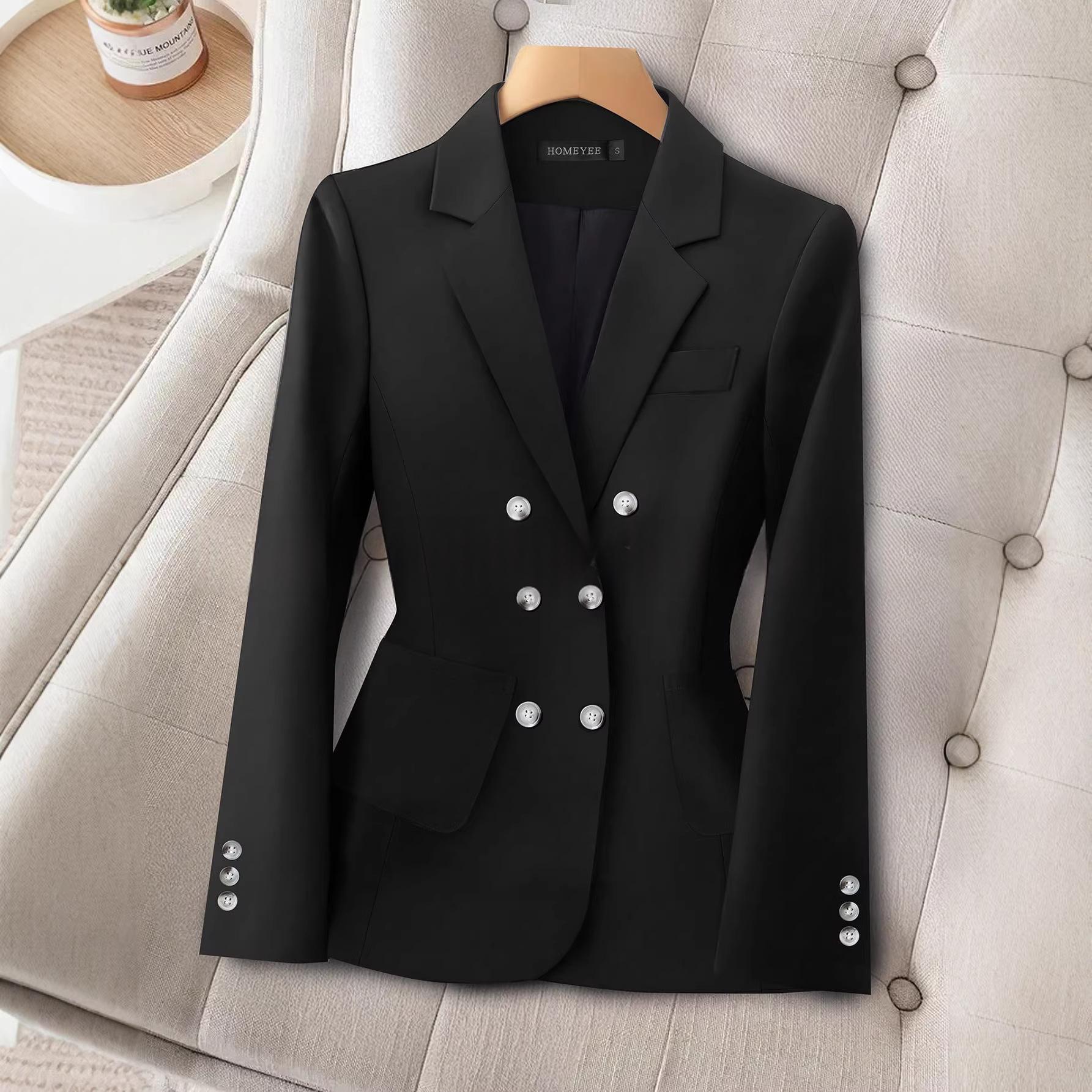 Multi-button Black Slim-fit Straight-shoulder Suit — photo 5