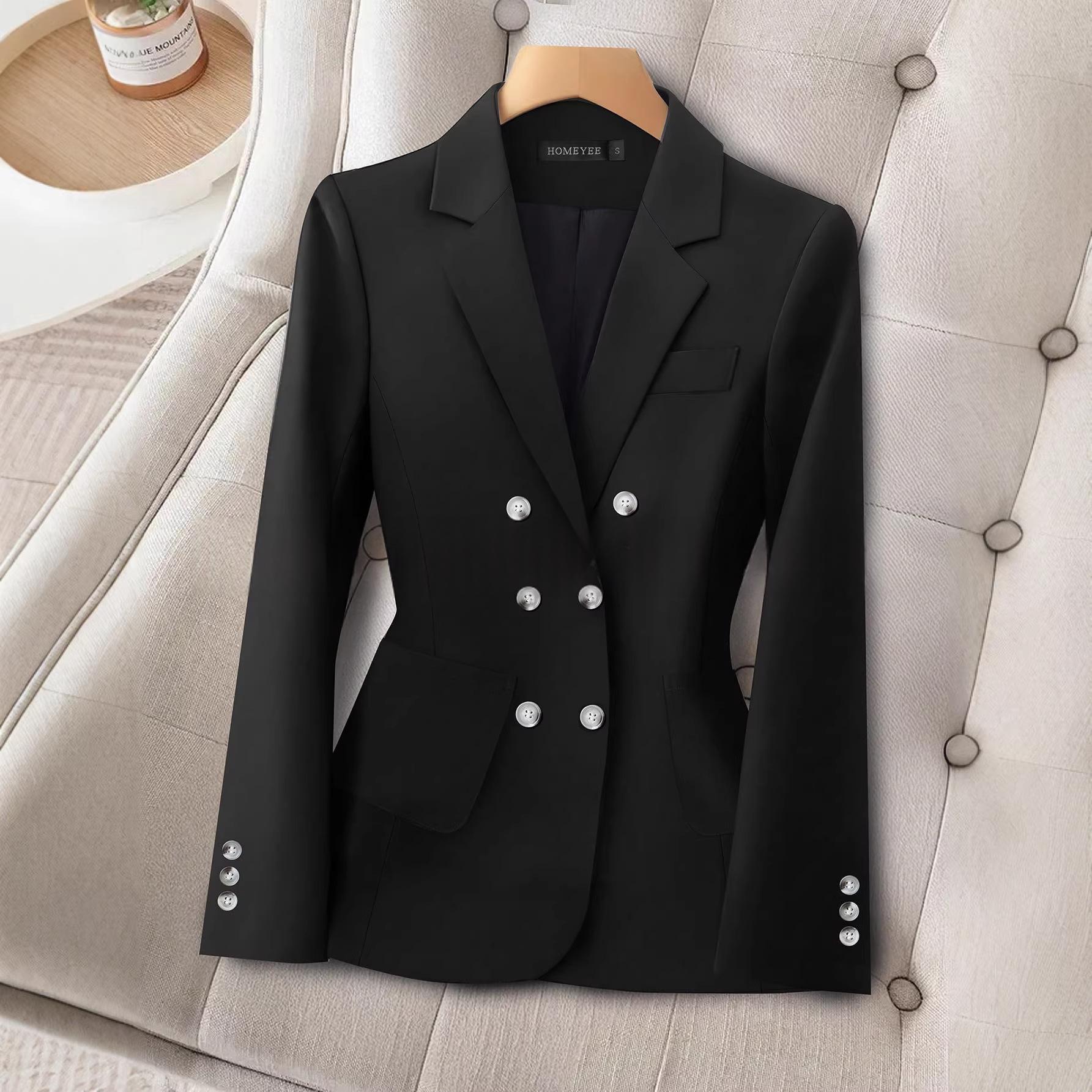 Multi-button Black Slim-fit Straight-shoulder Suit — photo 6