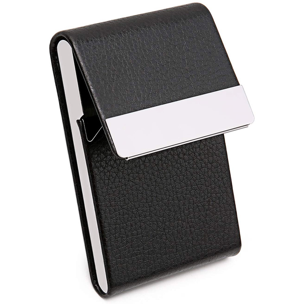 PU Leather Business Card Holder - Slim Portable Credit Card Case Wallet for Office Travel