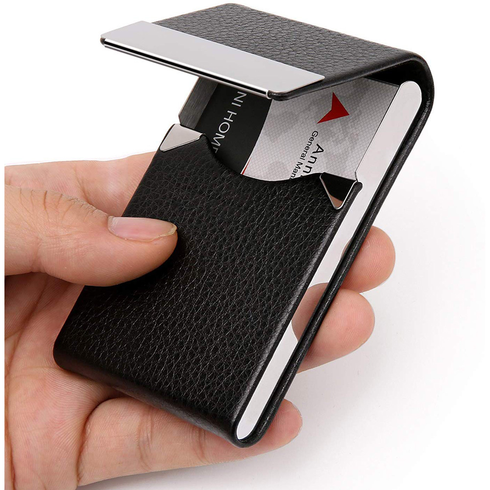 PU Leather Business Card Holder - Slim Portable Credit Card Case Wallet for Office Travel — photo 3
