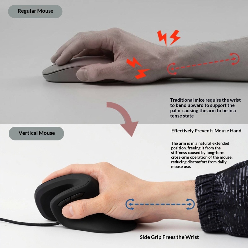 Bluetooth Dual-mode Vertical Mouse For Laptops — photo 2