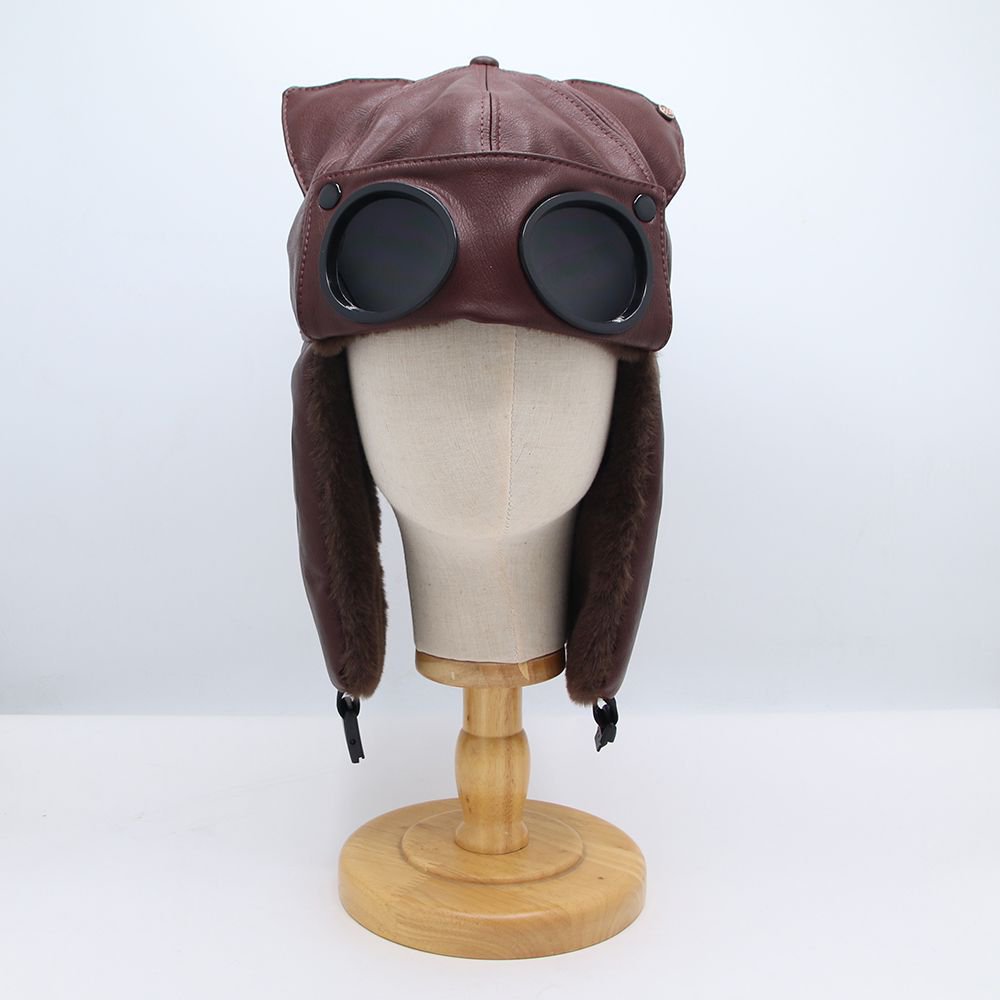 Womens Cute Cat-ear Retro Leather Lei Feng Cap — photo 6