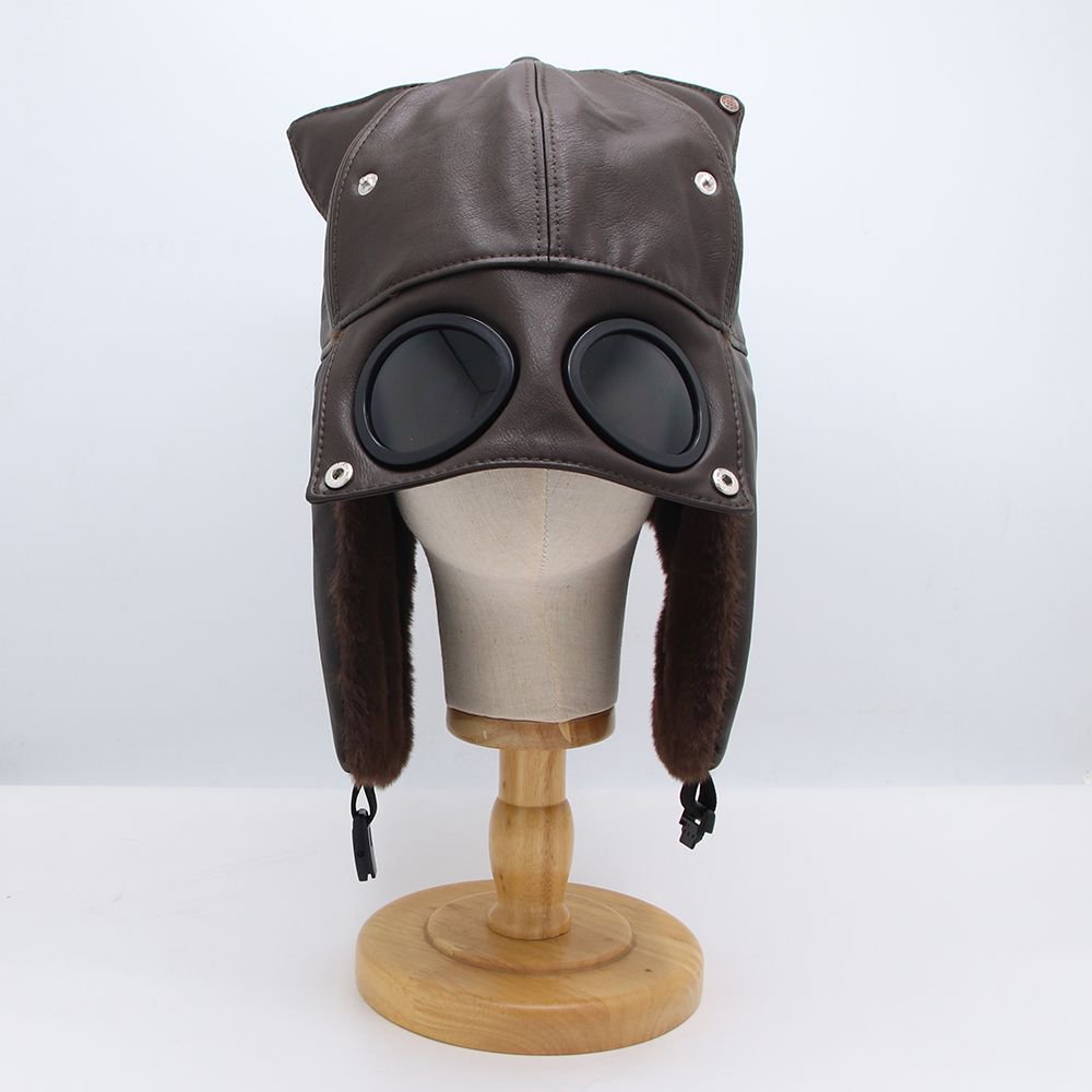 Womens Cute Cat-ear Retro Leather Lei Feng Cap — photo 10