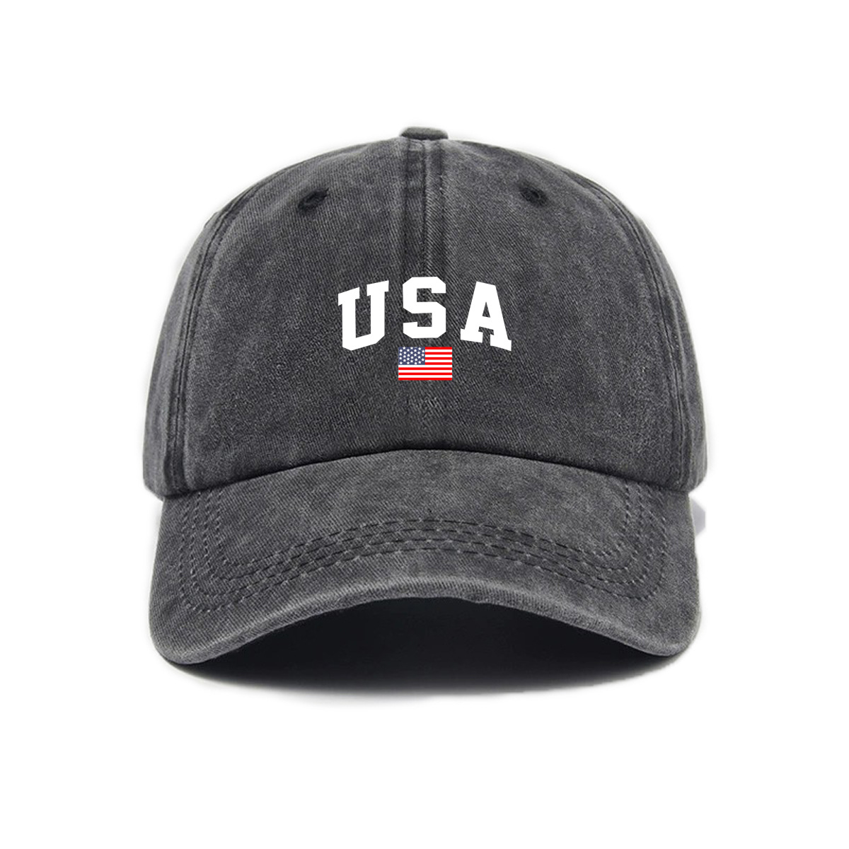 Letter-print Washed-and-distressed Soft-crown Vintage Baseball Cap — photo 4