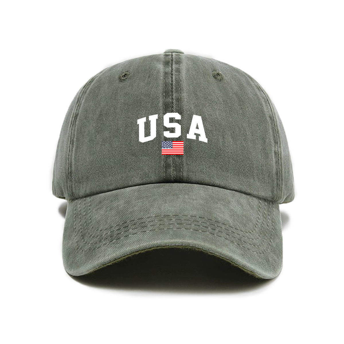 Letter-print Washed-and-distressed Soft-crown Vintage Baseball Cap — photo 9