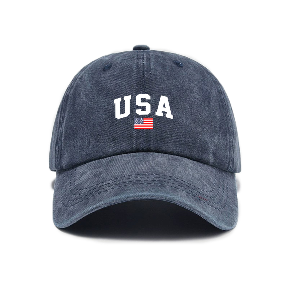 Letter-print Washed-and-distressed Soft-crown Vintage Baseball Cap — photo 10