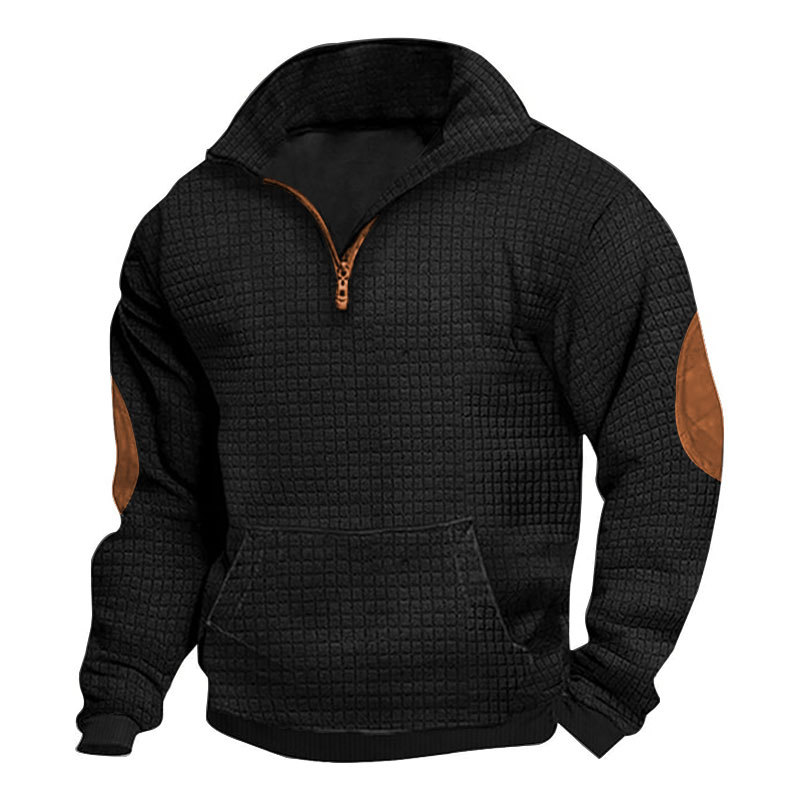Mens Plaid Zippered Cardigan Casual Sweatshirt — photo 6