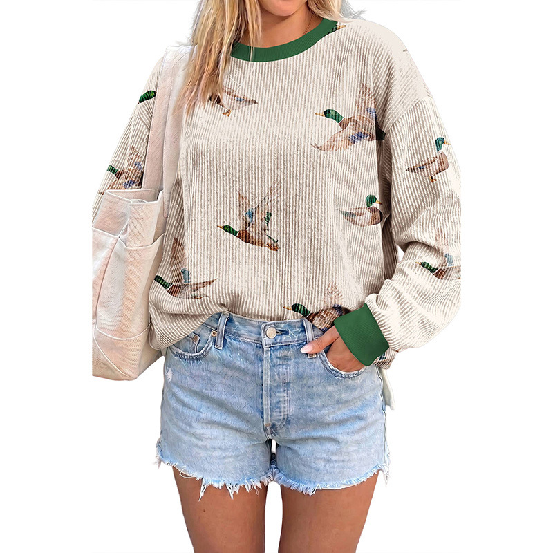 Womens Relaxed-fit Pullover Sweatshirt With An Animal Print — photo 5