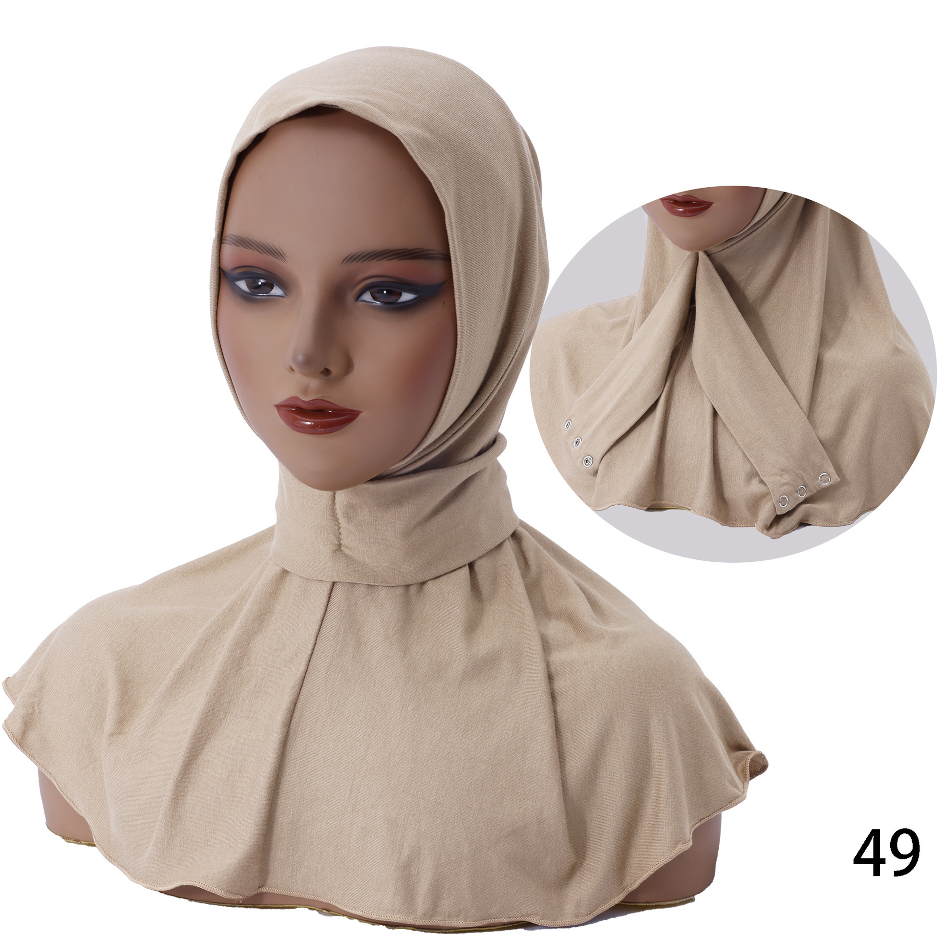 Womens Modal Cotton Headscarf Cap With Three Buttons — photo 5