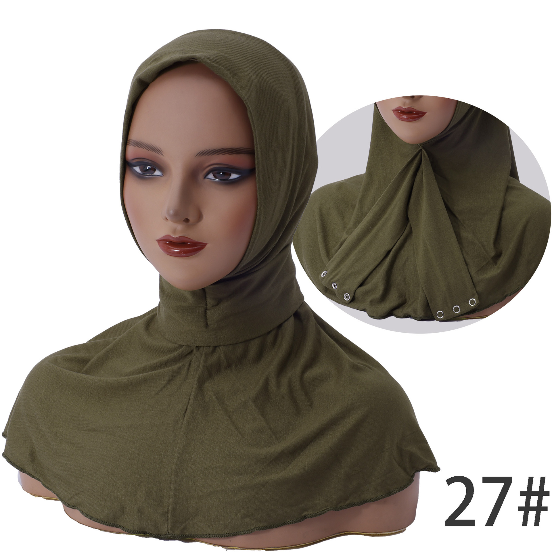 Womens Modal Cotton Headscarf Cap With Three Buttons — photo 7