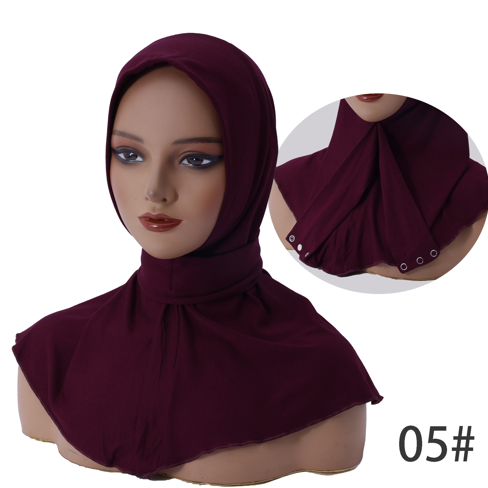 Womens Modal Cotton Headscarf Cap With Three Buttons — photo 10