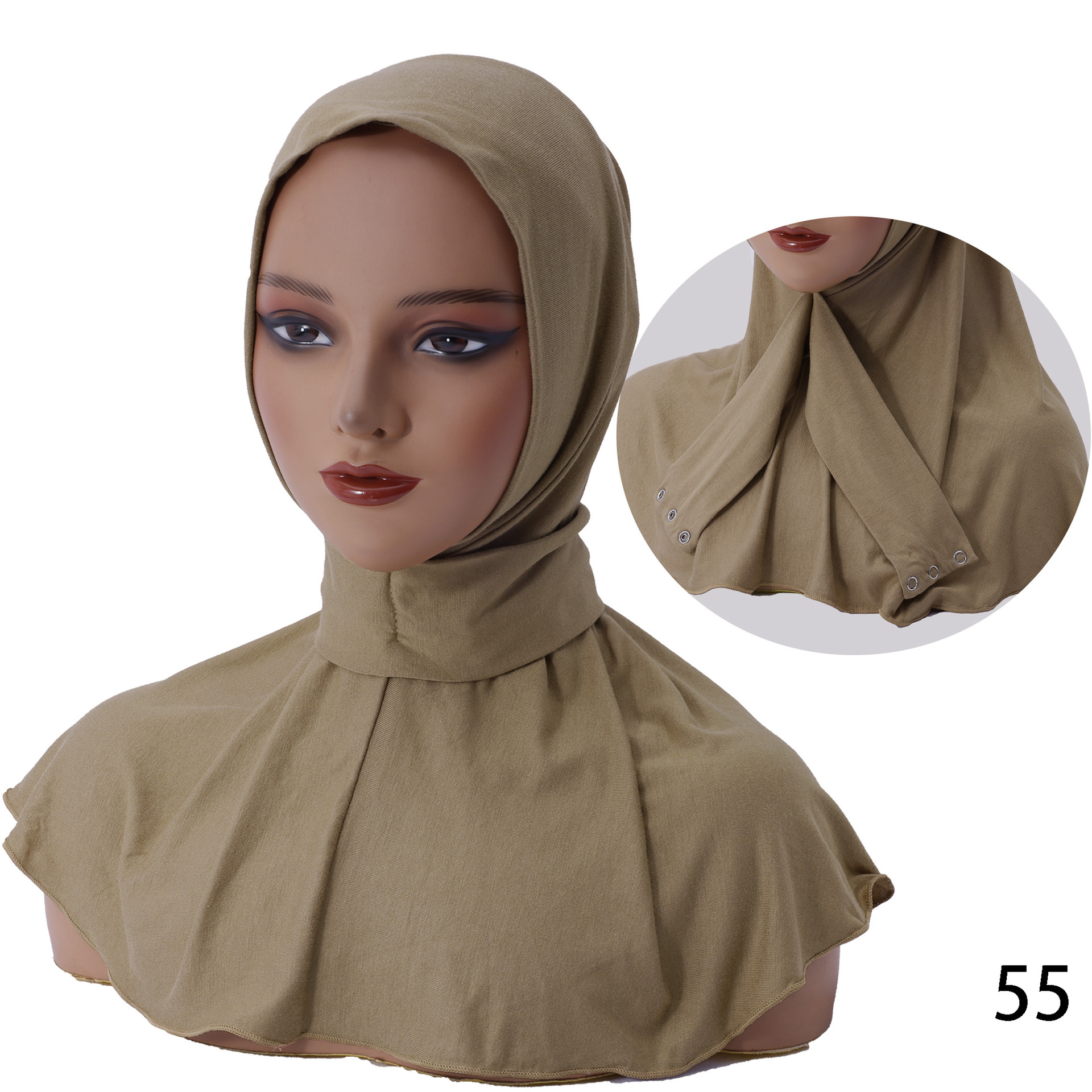 Womens Modal Cotton Headscarf Cap With Three Buttons — photo 11