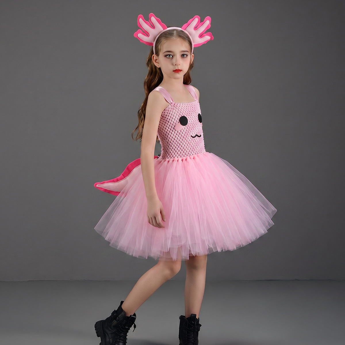 Little Girls Axolotl Animal-Character Cosplay Dress — photo 4