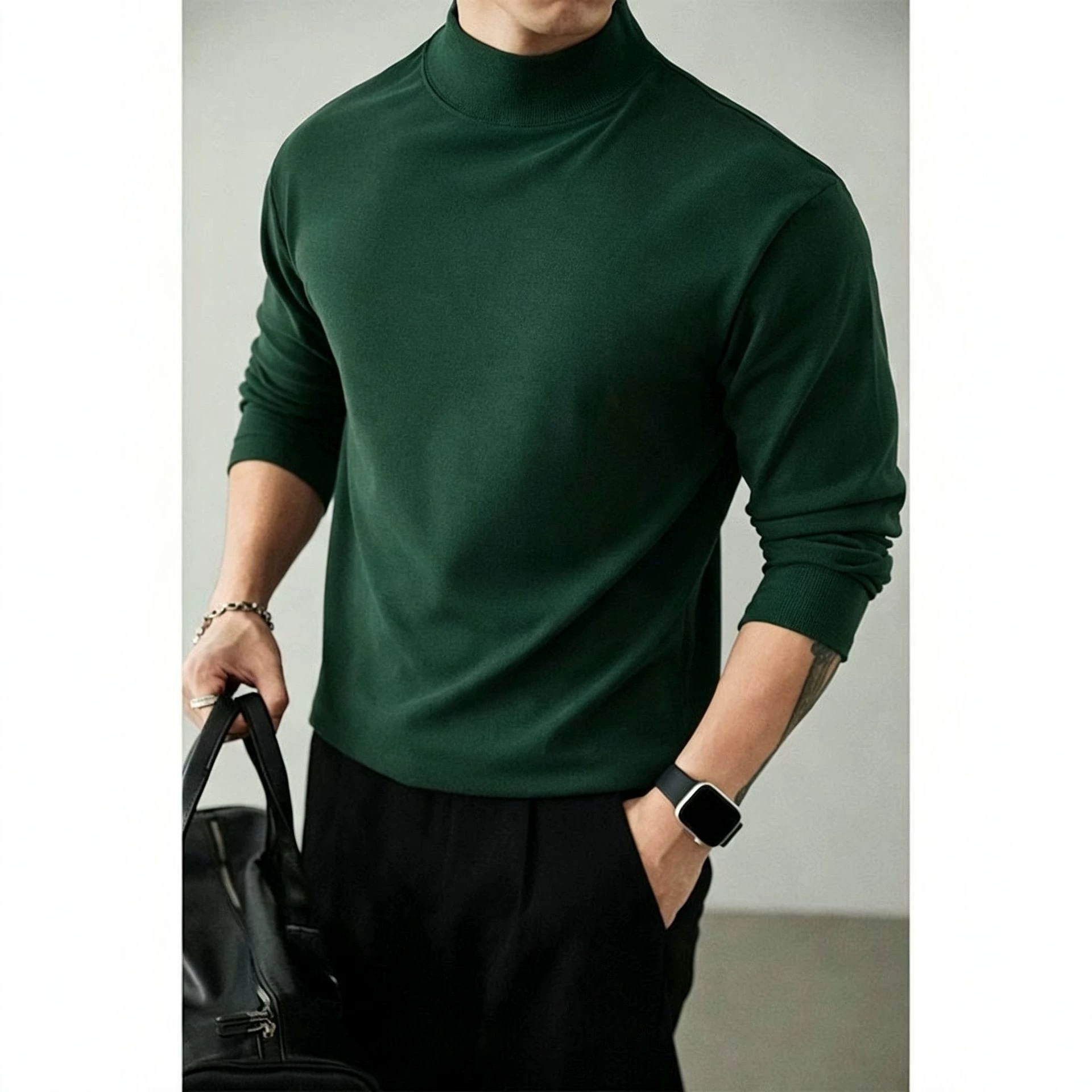 Fleece-Lined Mock Neck Top — photo 3
