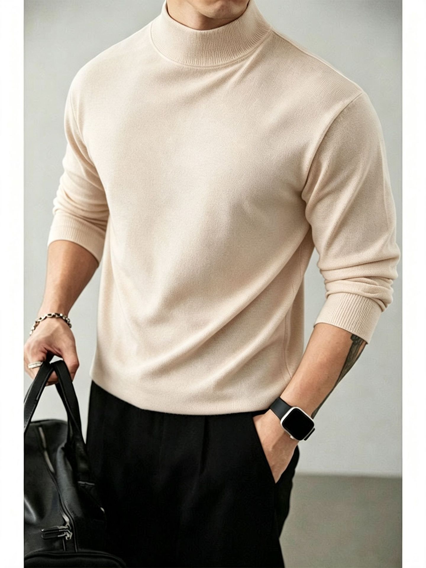 Fleece-Lined Mock Neck Top — photo 12