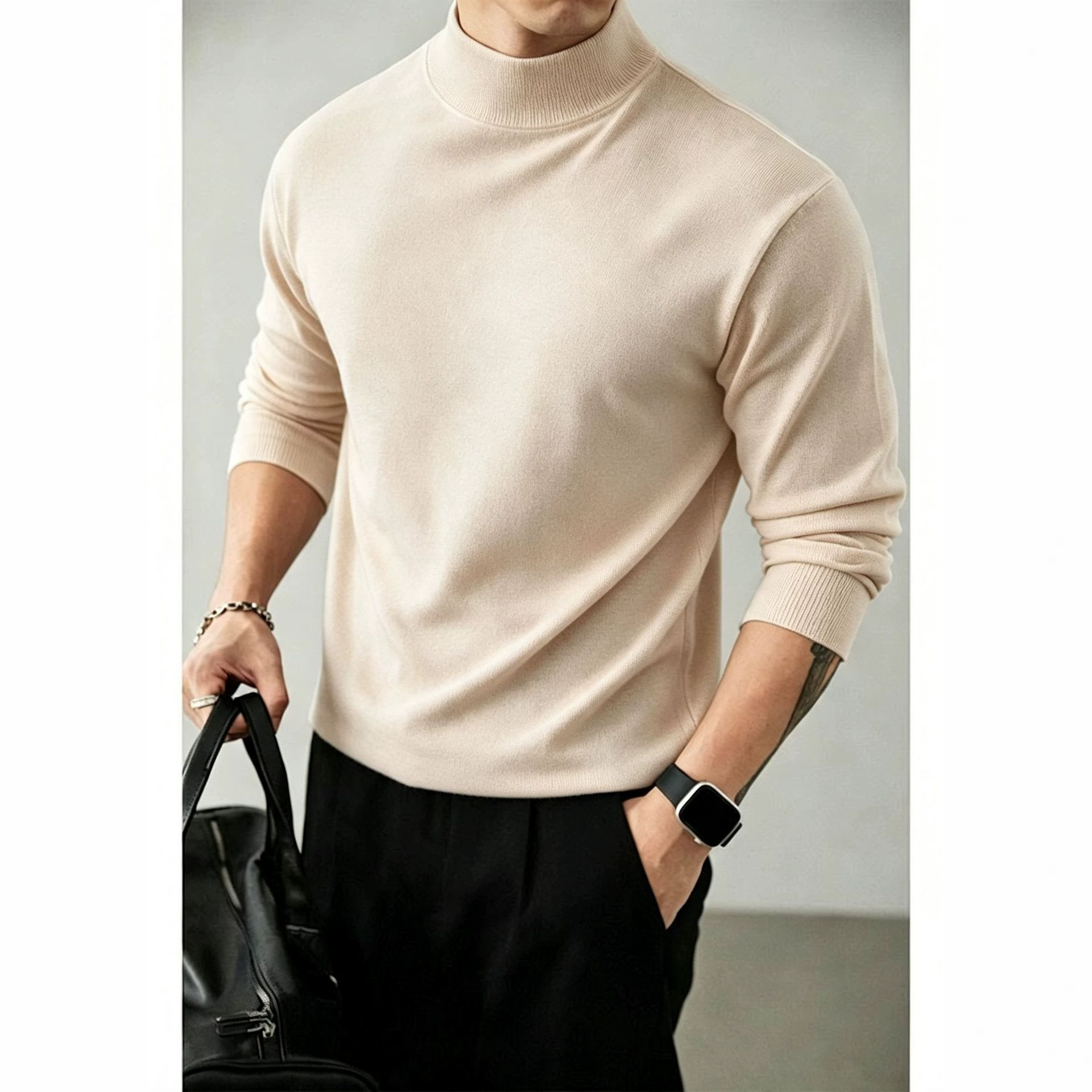 Fleece-Lined Mock Neck Top — photo 4