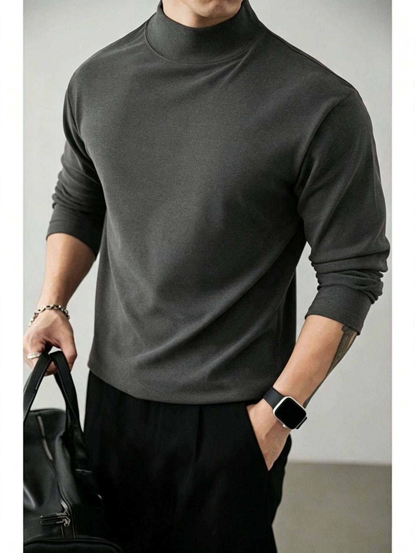 Fleece-Lined Mock Neck Top — photo 7
