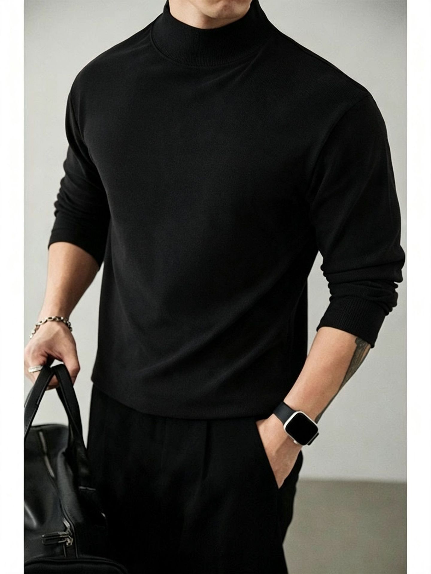 Fleece-Lined Mock Neck Top — photo 8