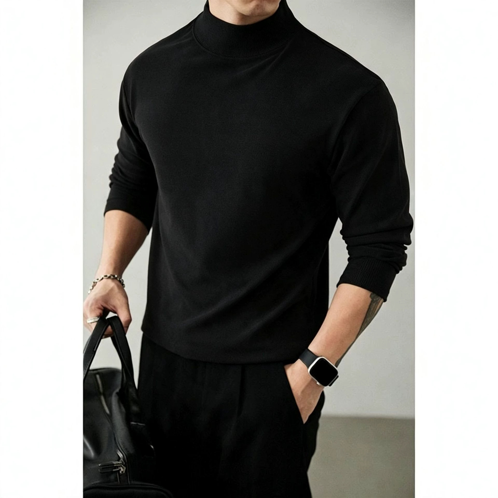 Fleece-Lined Mock Neck Top — photo 9