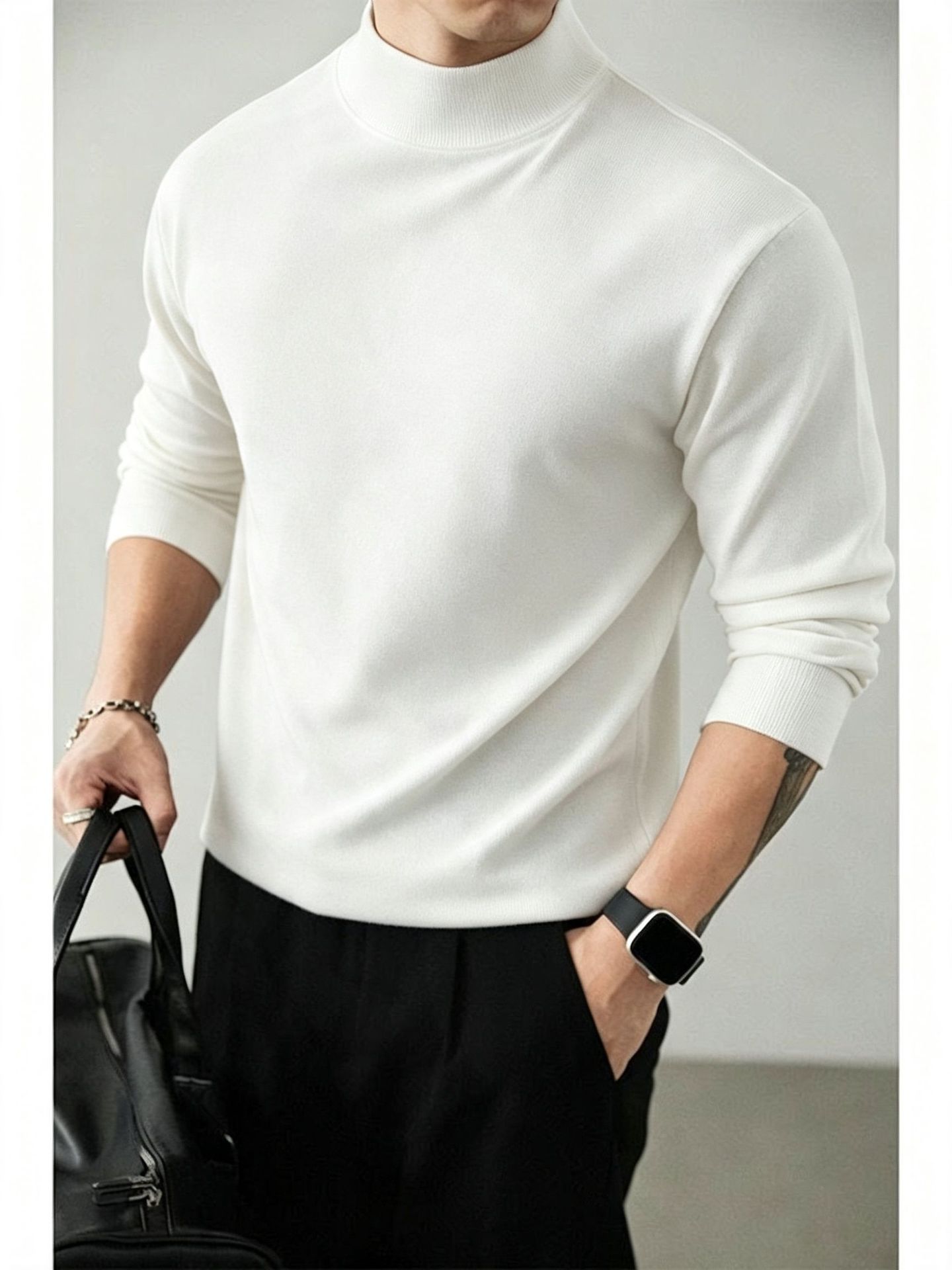 Fleece-Lined Mock Neck Top — photo 10