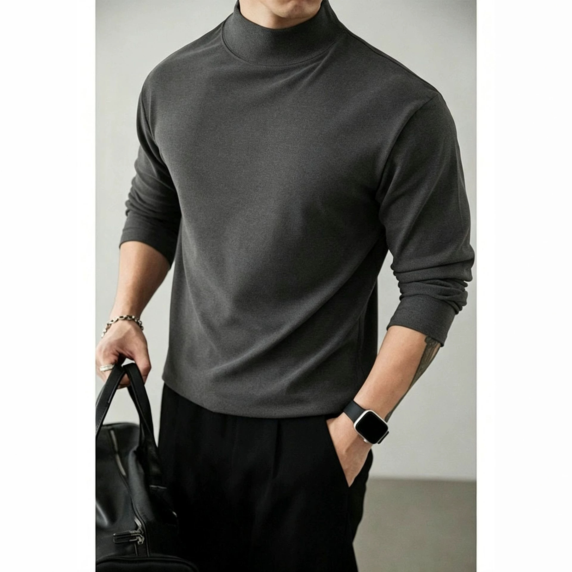 Fleece-Lined Mock Neck Top — photo 11