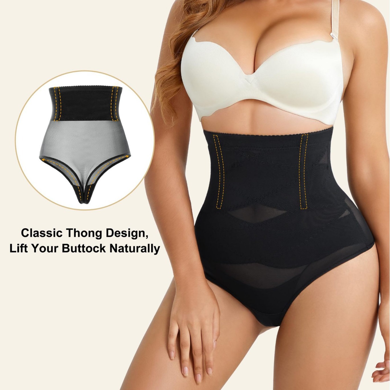 High-Waisted Shaping Thong — photo 3