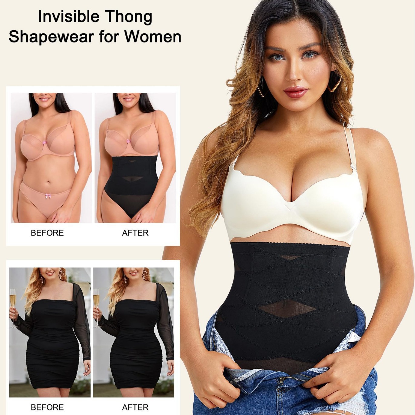High-Waisted Shaping Thong — photo 4