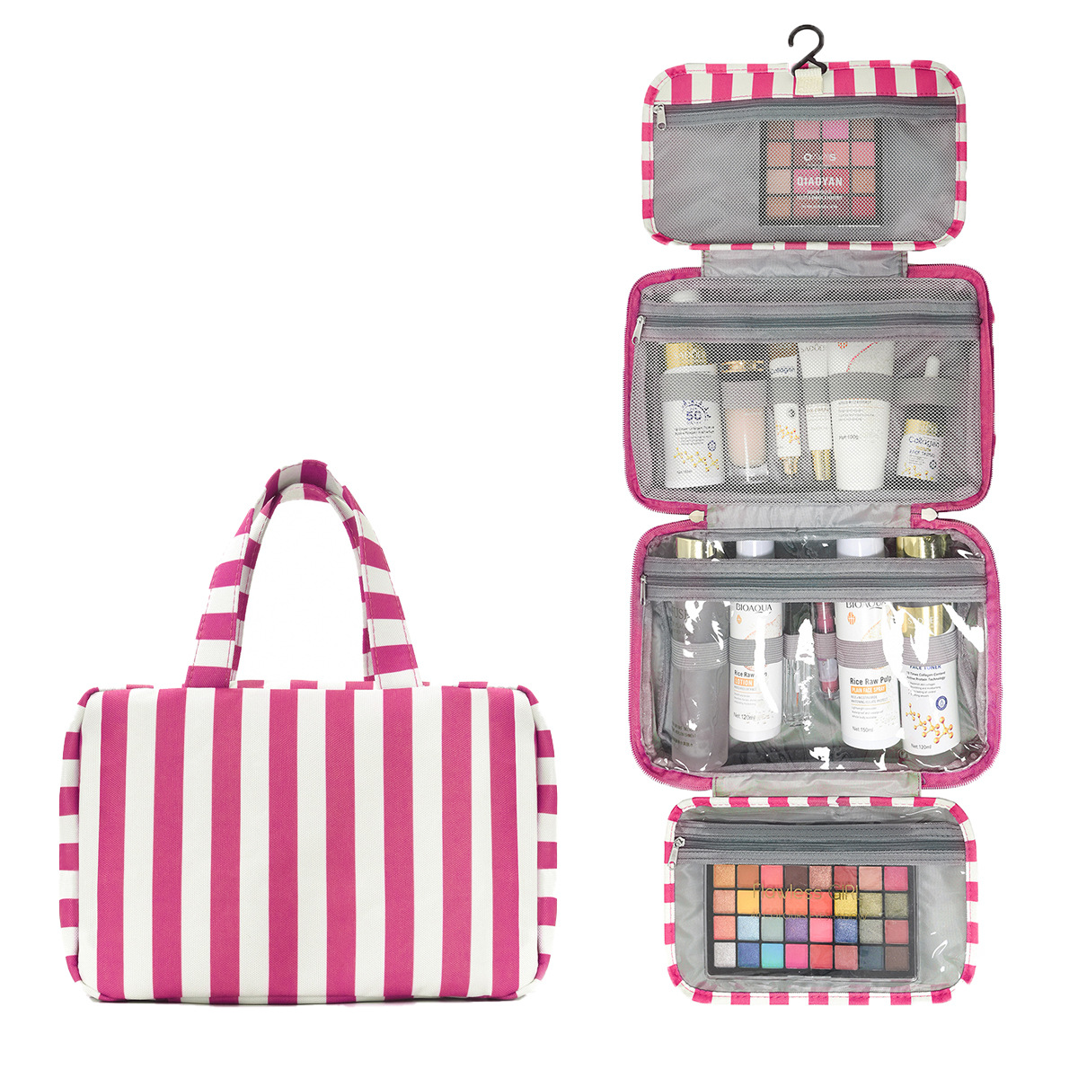 Four-Fold Portable Striped Large-Capacity Organizer With Dry-Wet Separation — photo 12