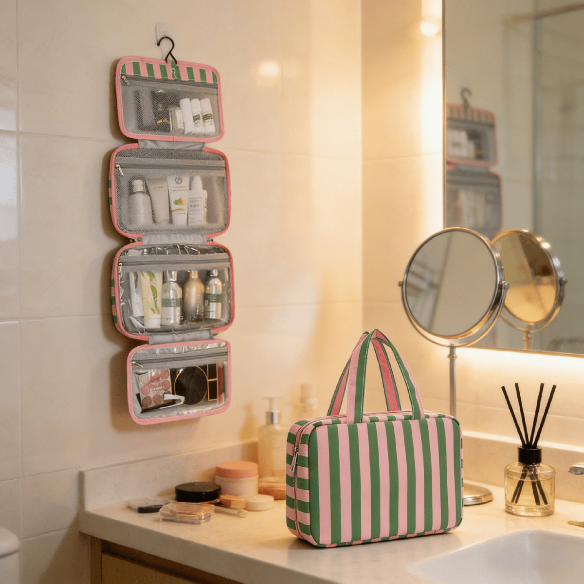 Four-Fold Portable Striped Large-Capacity Organizer With Dry-Wet Separation — photo 5