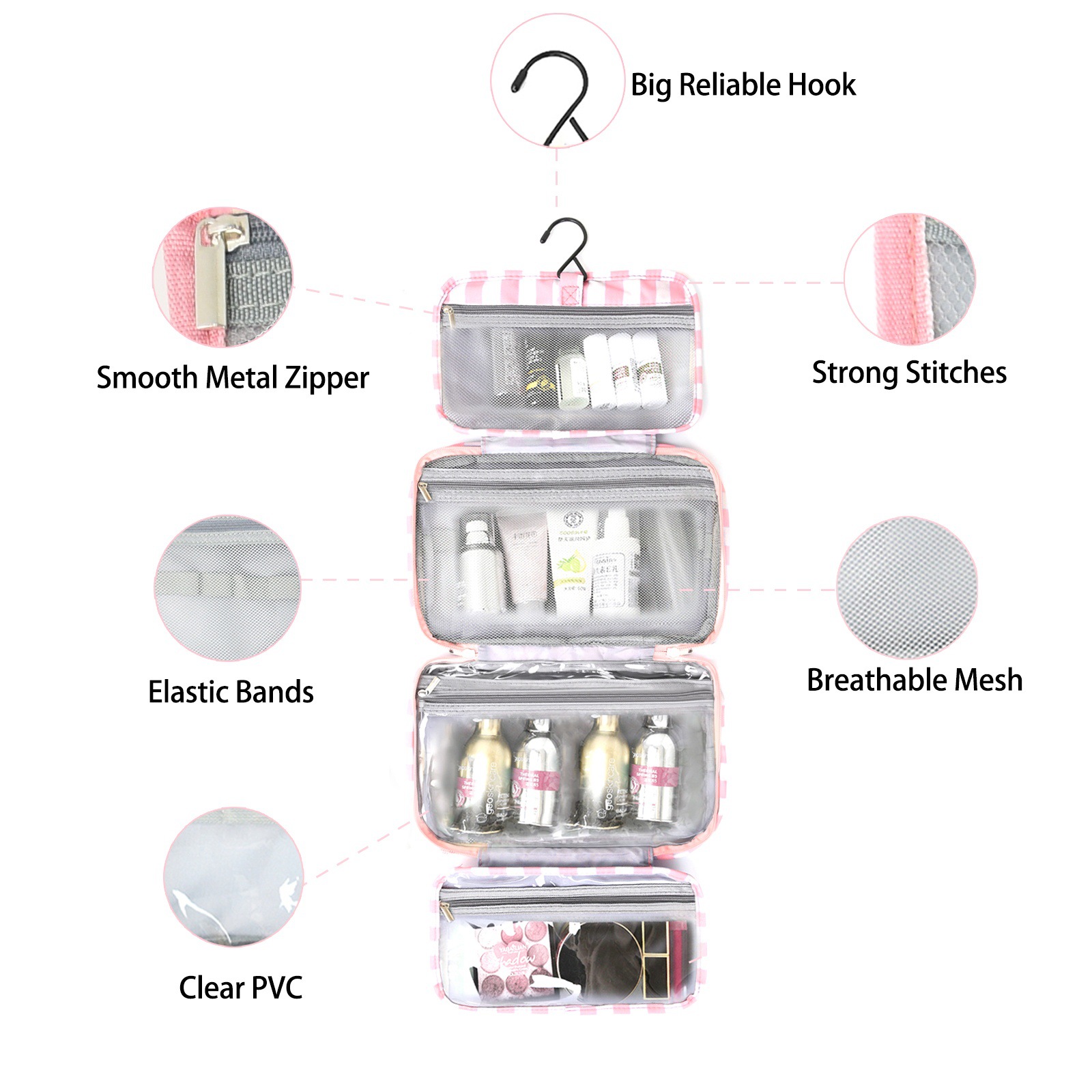 Four-Fold Portable Striped Large-Capacity Organizer With Dry-Wet Separation — photo 9