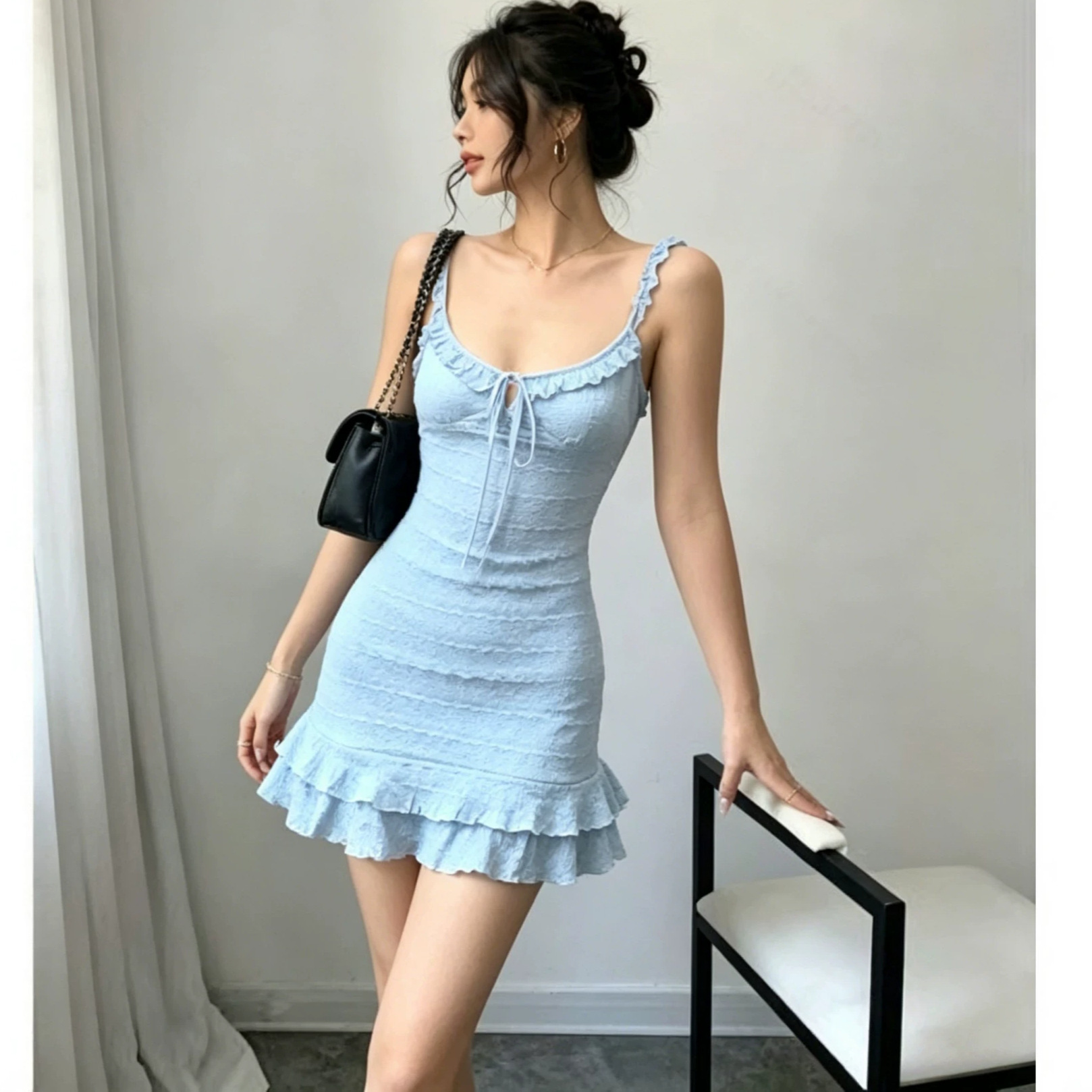 Girls' Blue Strappy Dress In Spice Girl Style — photo 5