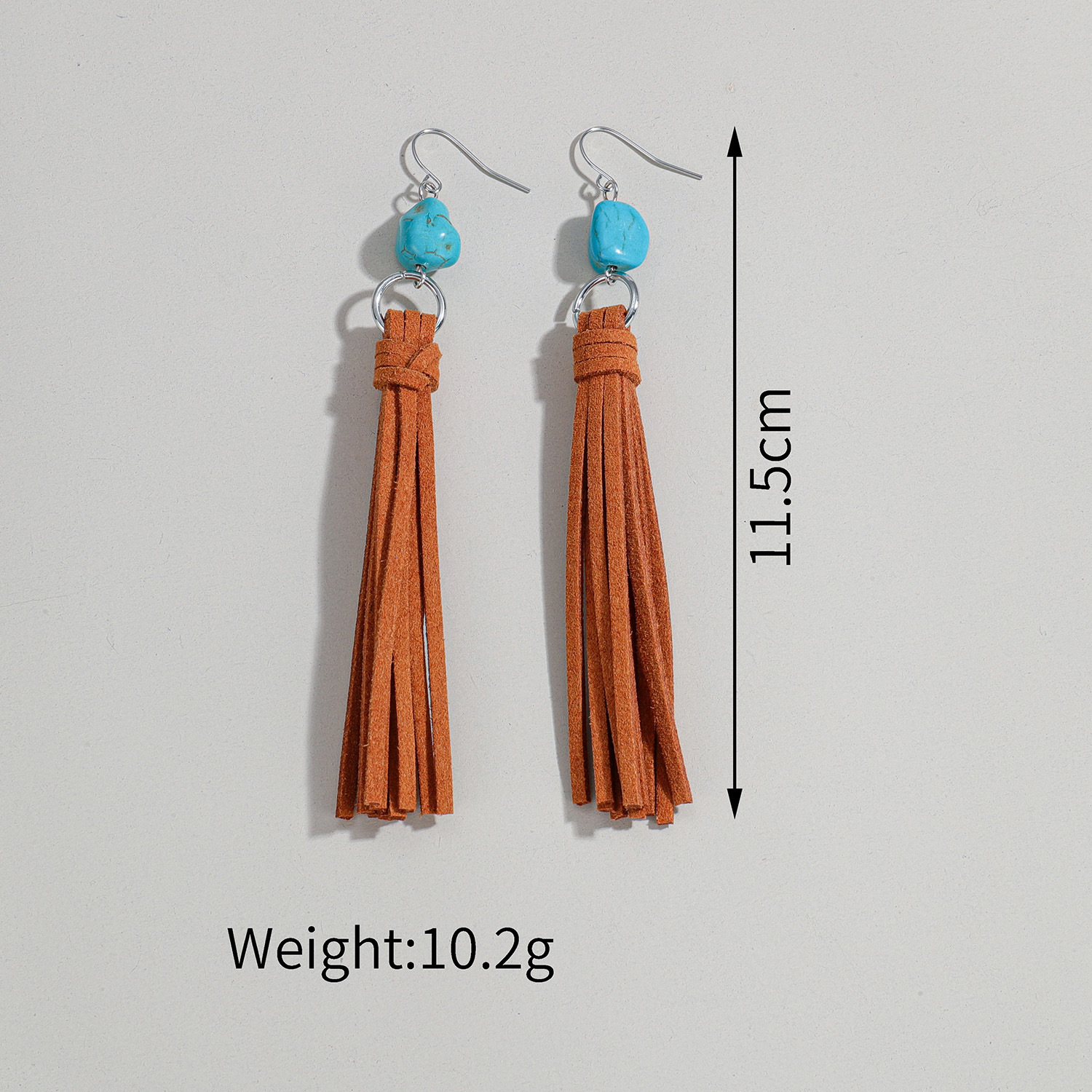 Vintage Velvet Tassel Irregular Turquoise Womens Earrings — photo 4
