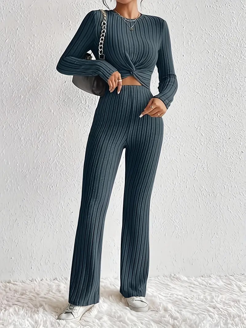 Womens Casual Solid-color Two-piece Set — photo 6