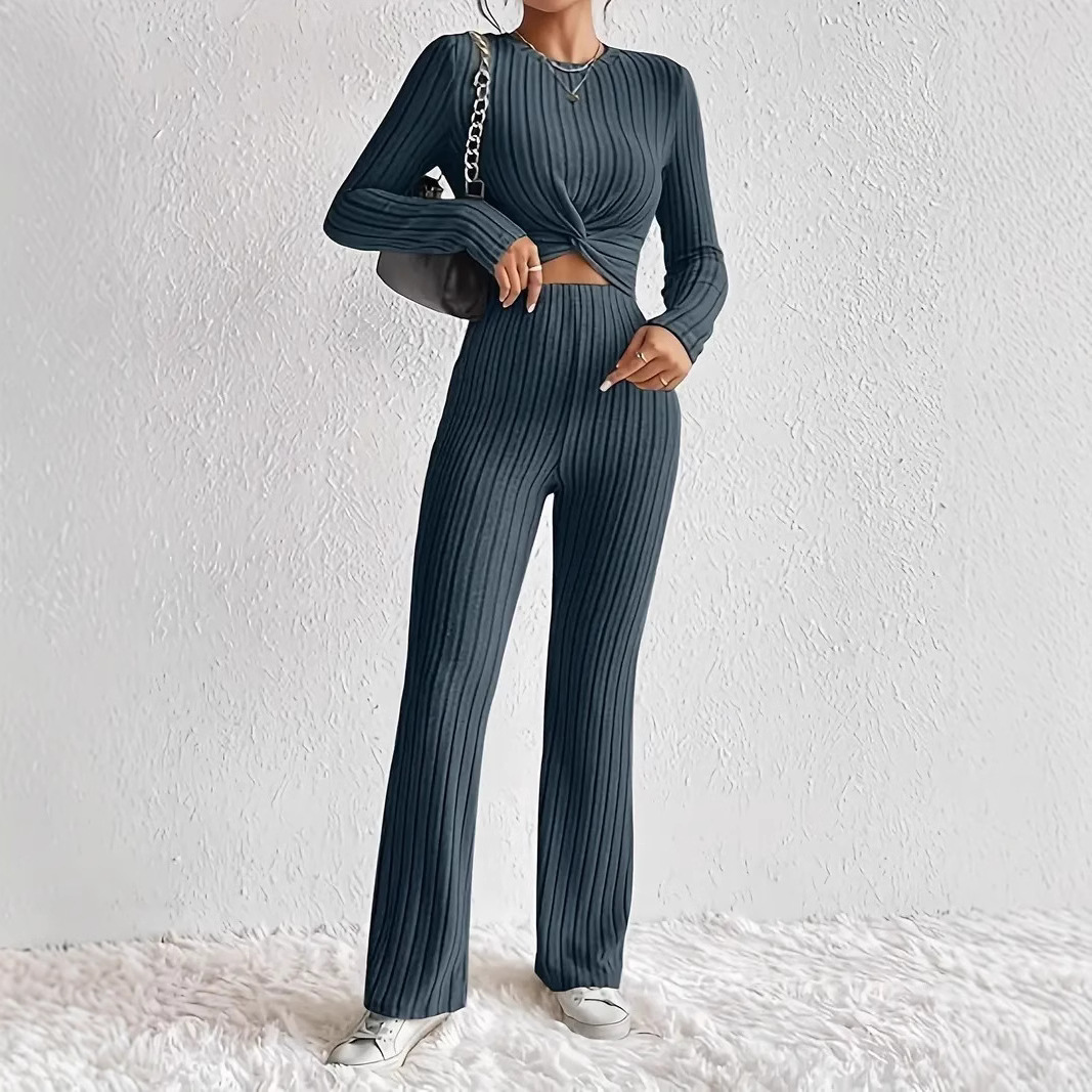 Womens Casual Solid-color Two-piece Set — photo 7